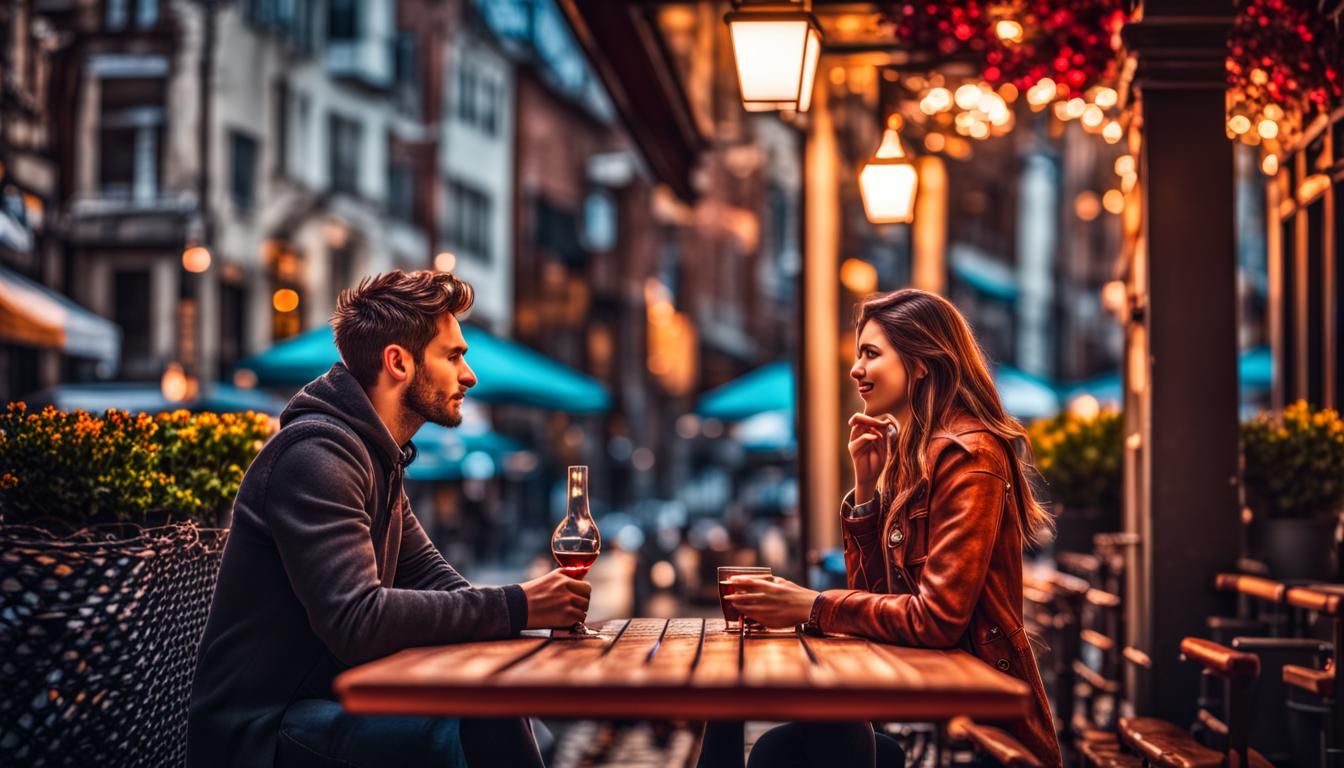 Romantic First Date in Hyperrealistic Style