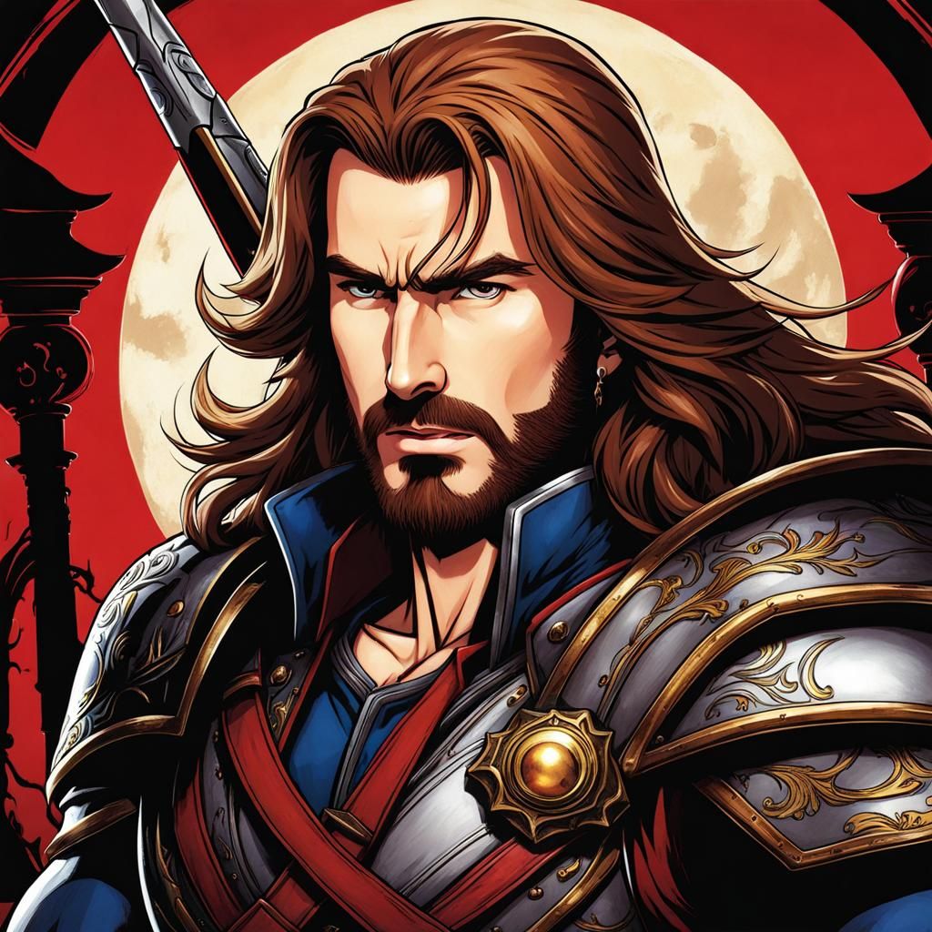 Castlevania-Inspired Warrior in Dark Fantasy Art