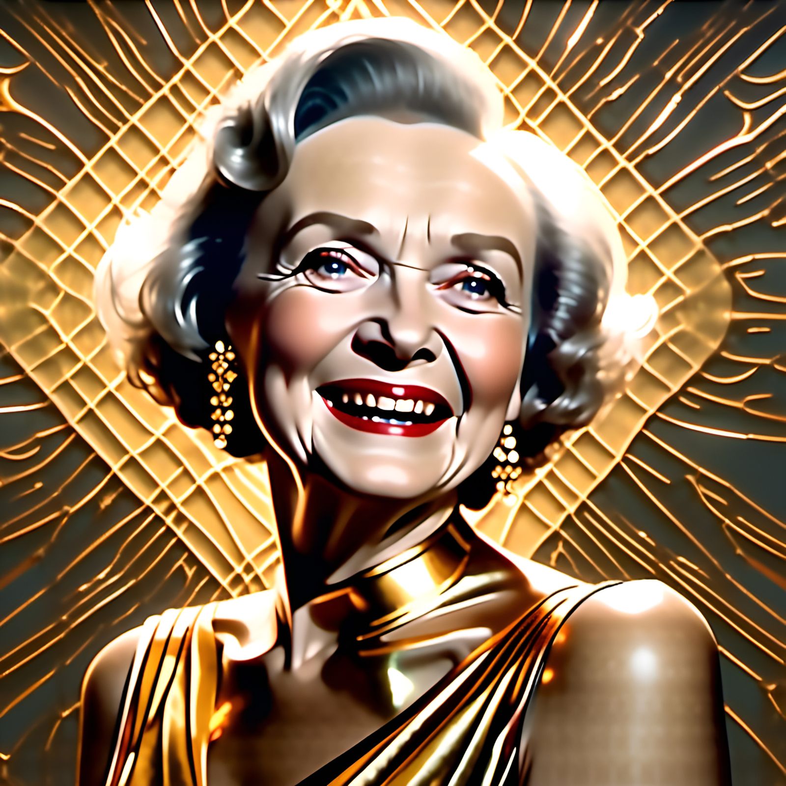 Young Woman in Gold Gown Portrait