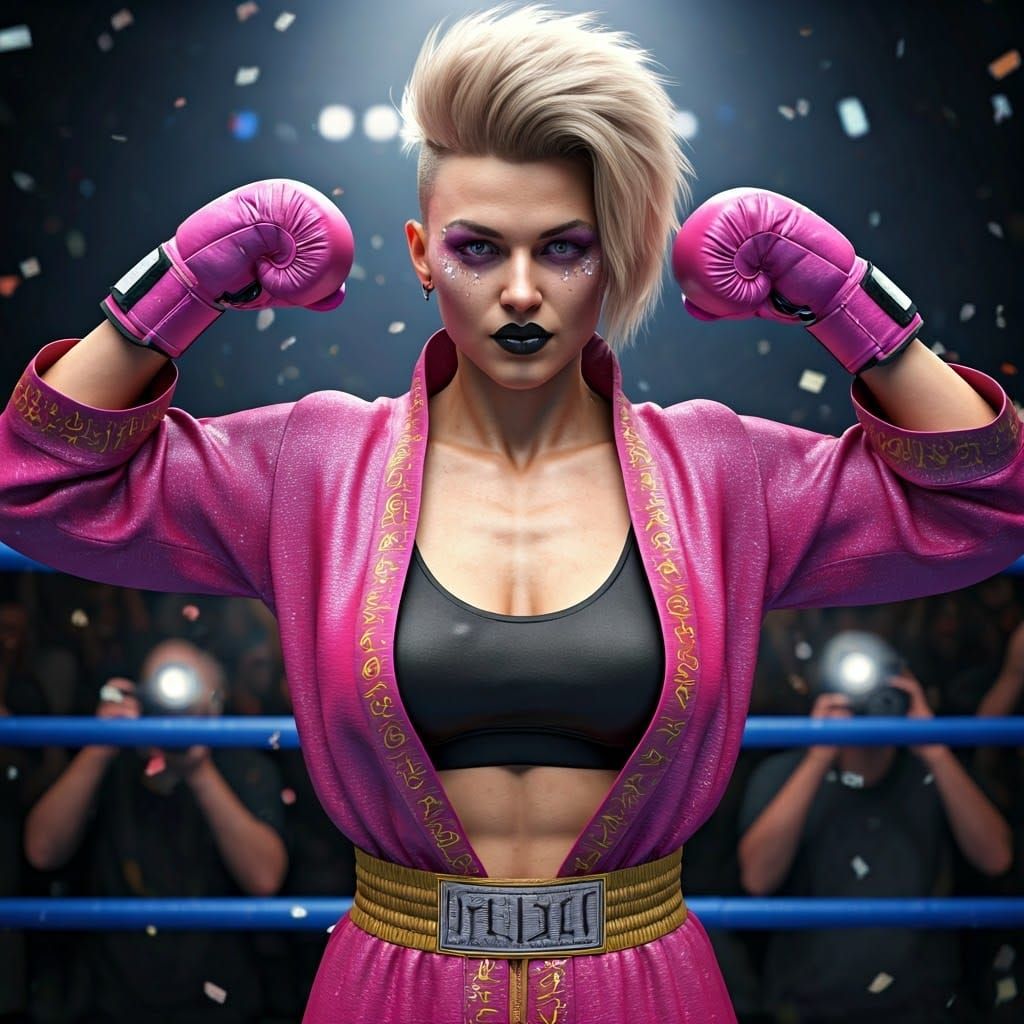 Glam Goth Boxer's Cosmic Victory Flex