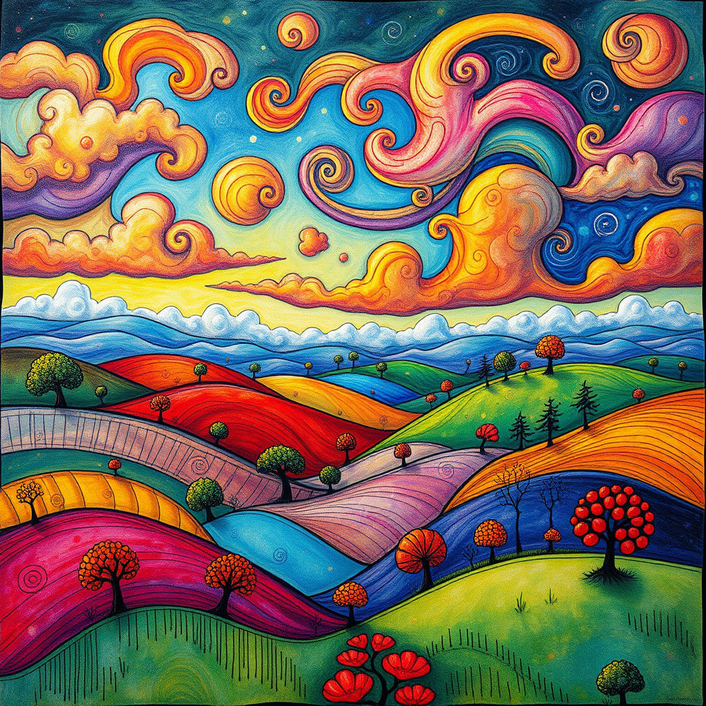 Enchanted Whimsical Landscape in Animated Style