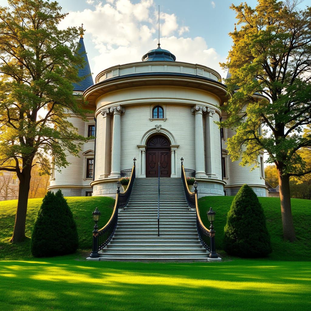 Serenely Elegant Castle Amidst Vibrant Landscape