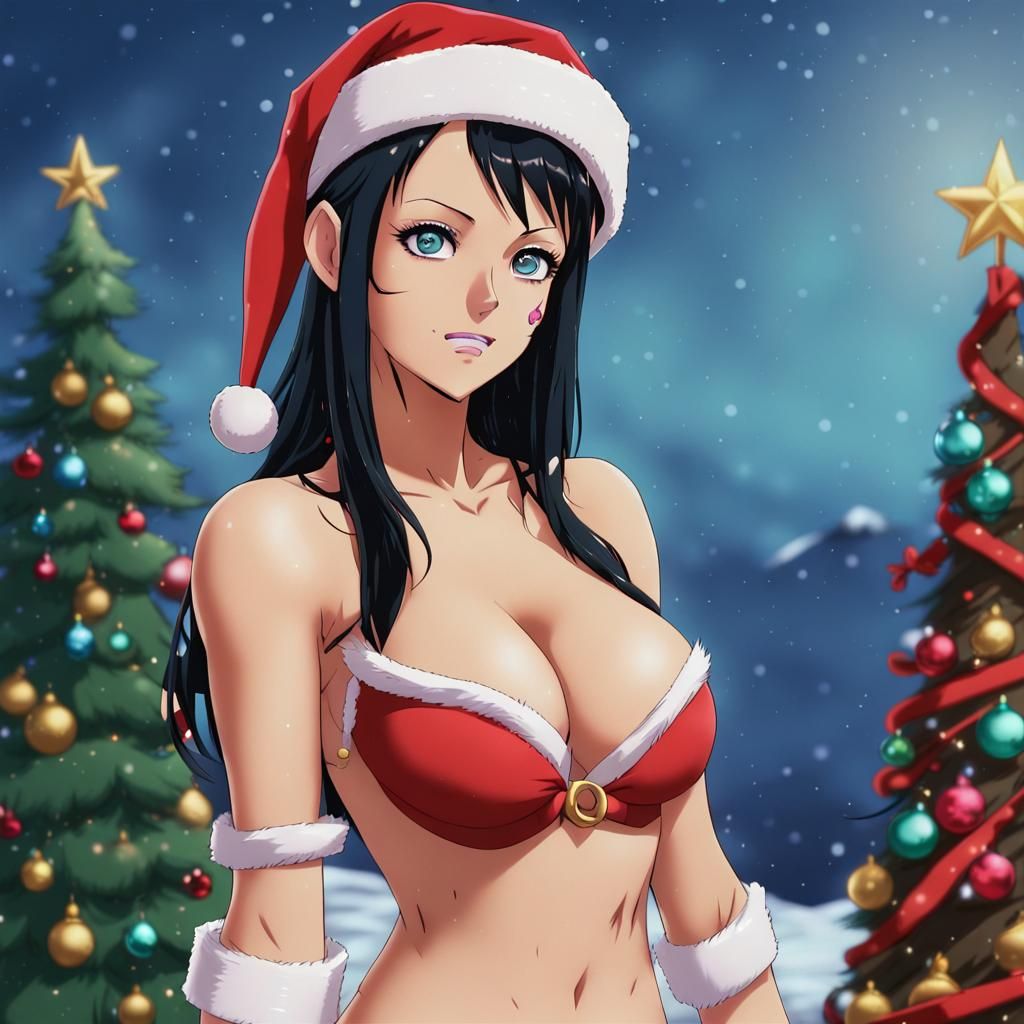 Nico Robin in Christmas Hat Portrait