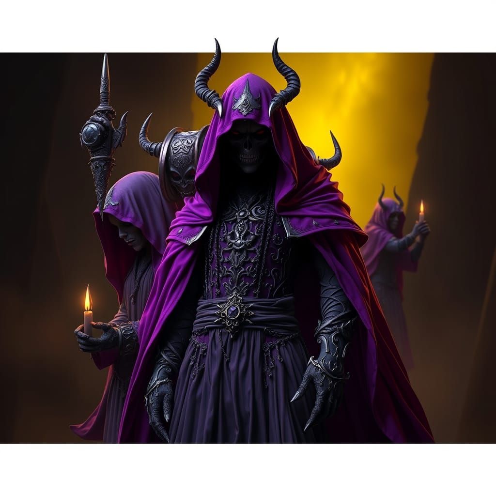 Dark Fantasy Cult Ritual in Dramatic Style