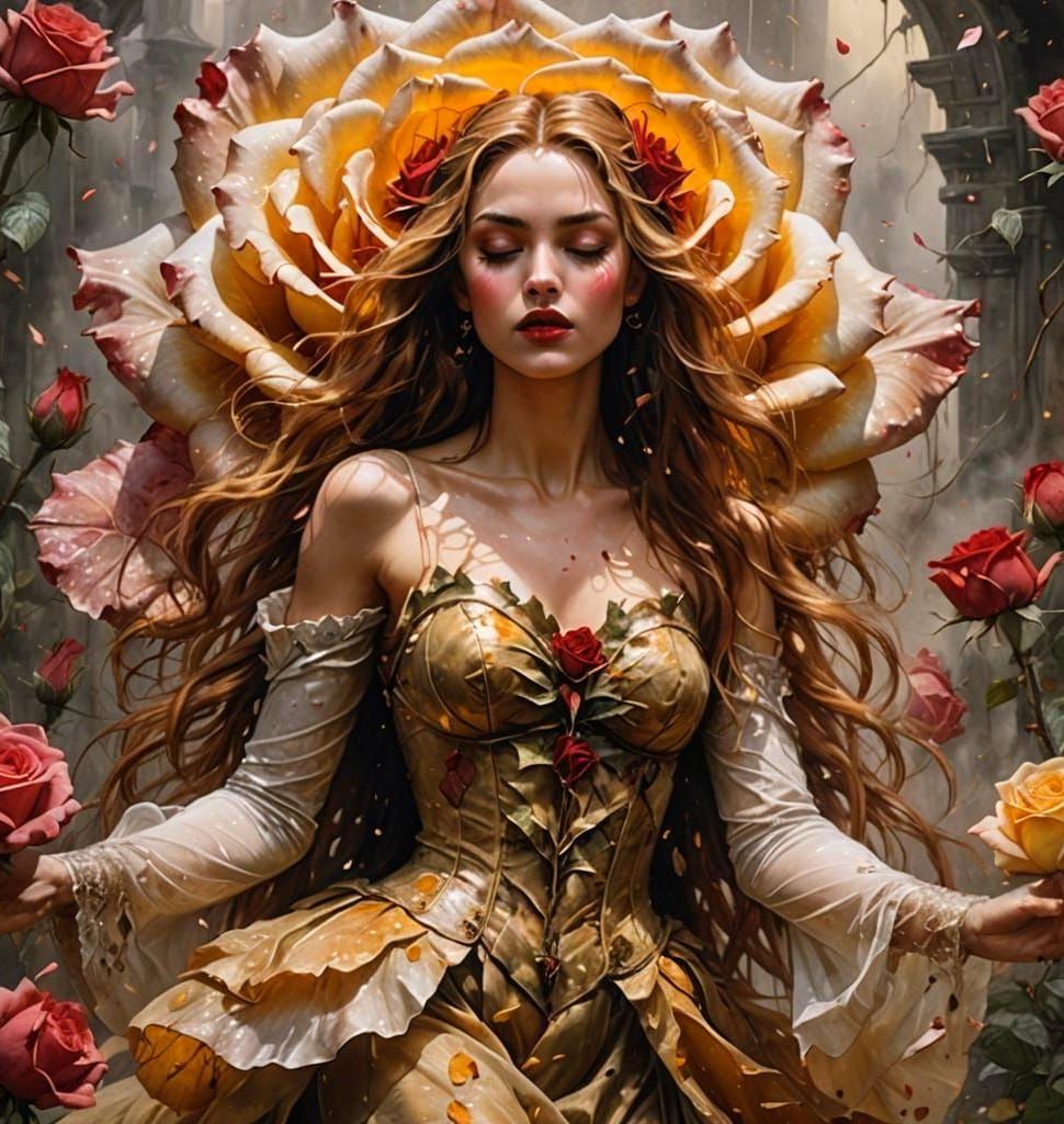 Rose Woman: A Surreal Metamorphosis