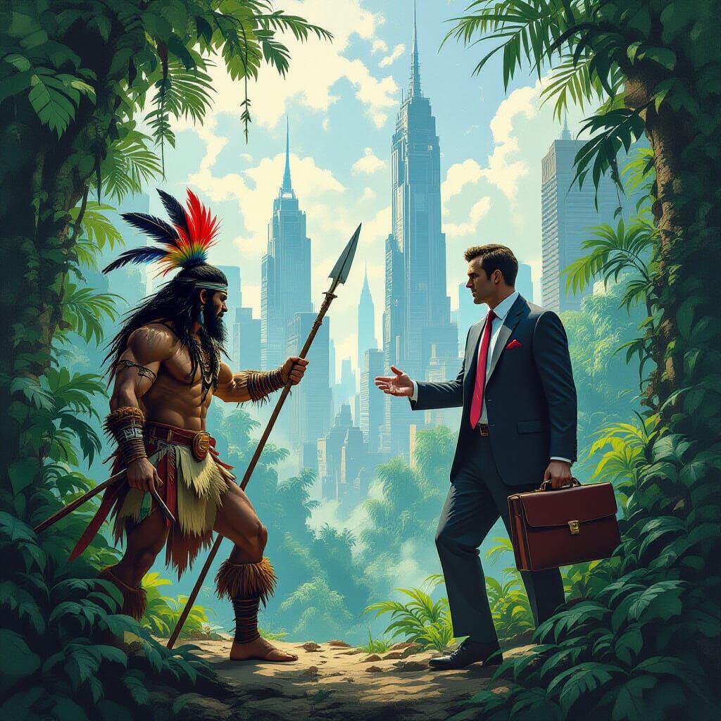 Jungle Warriors Confront City Businessmen