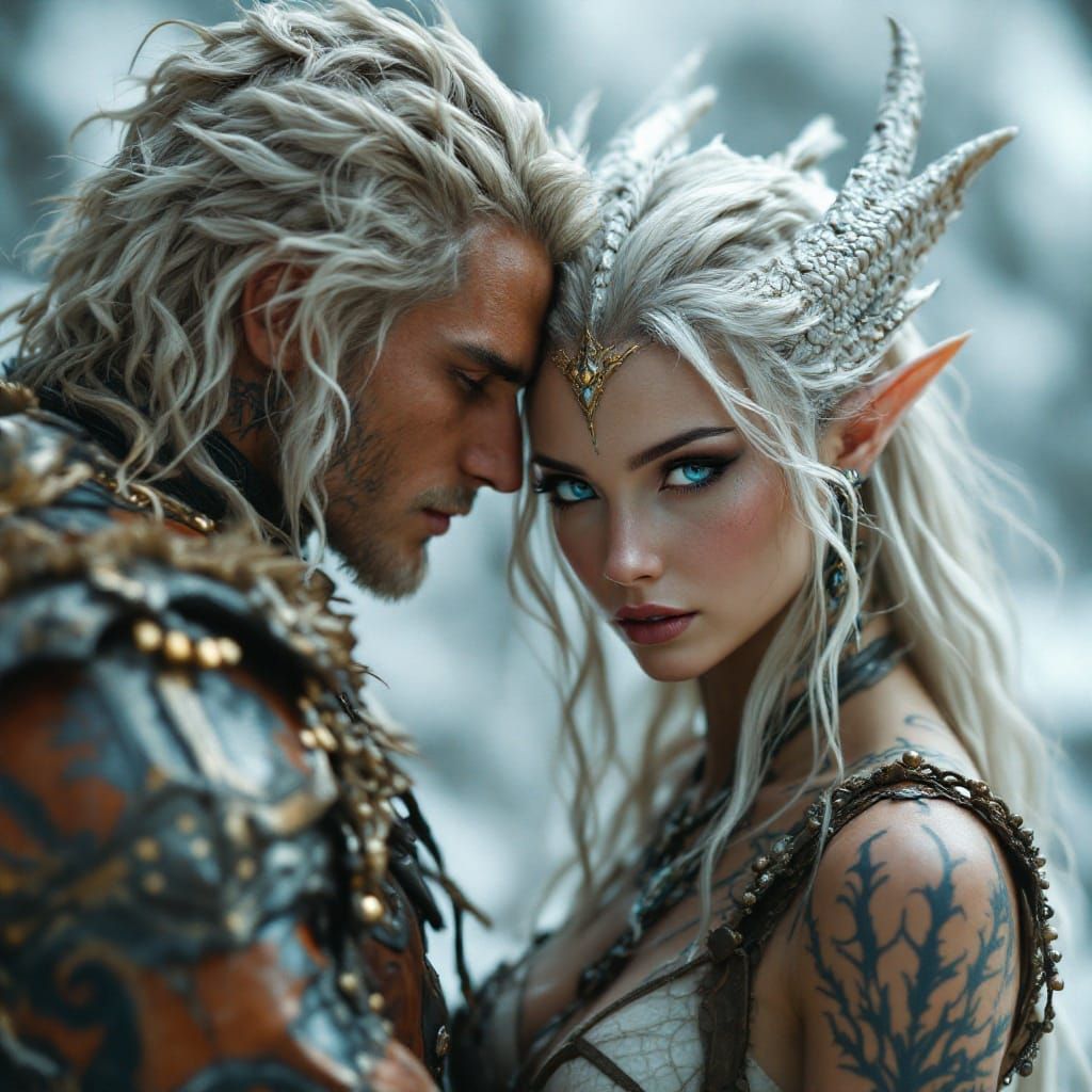 Ethereal Dragonrider Embracing Her Fierce Companion