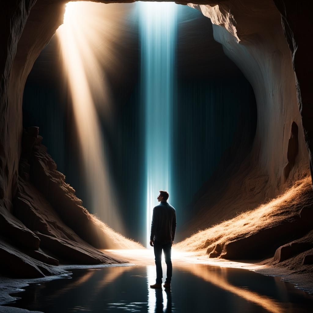 Man in Tunnel of Light