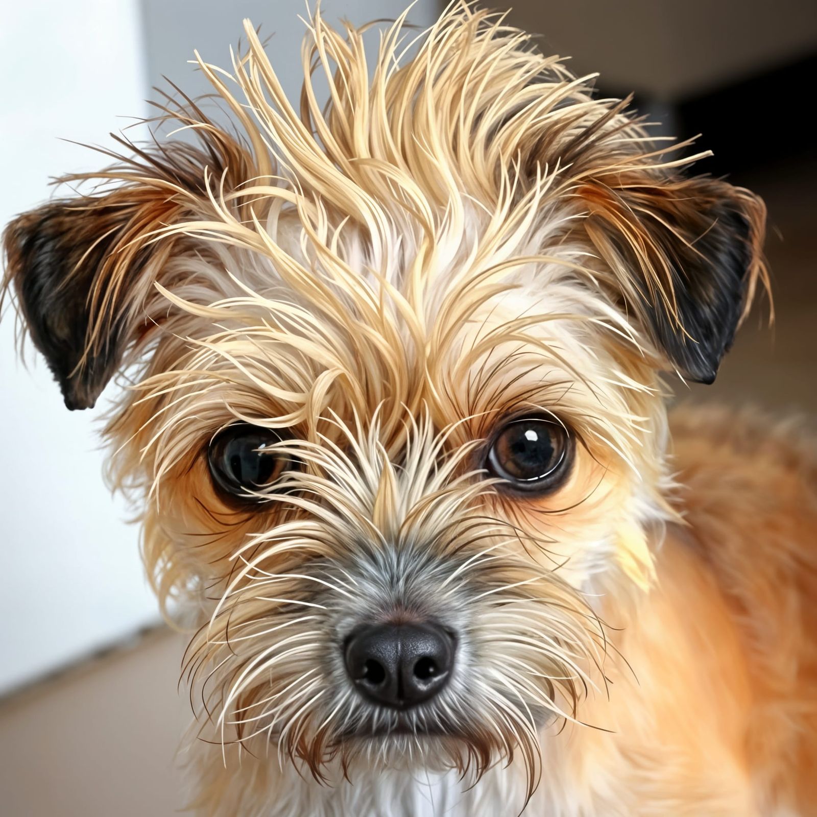 Cute Mixed-Breed Dog with a Gentle Expression