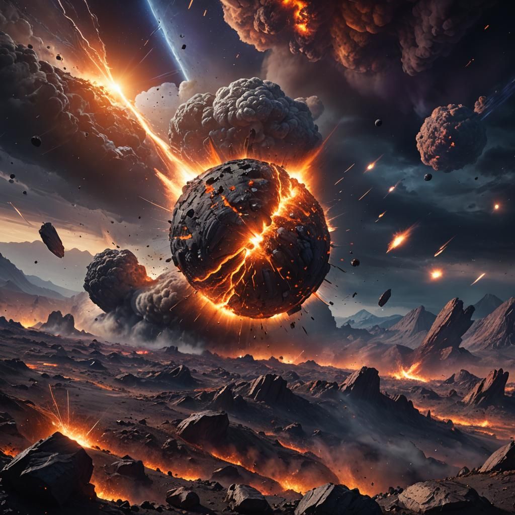 Meteor Impact on Earth: Dramatic Sci-Fi Matte Painting