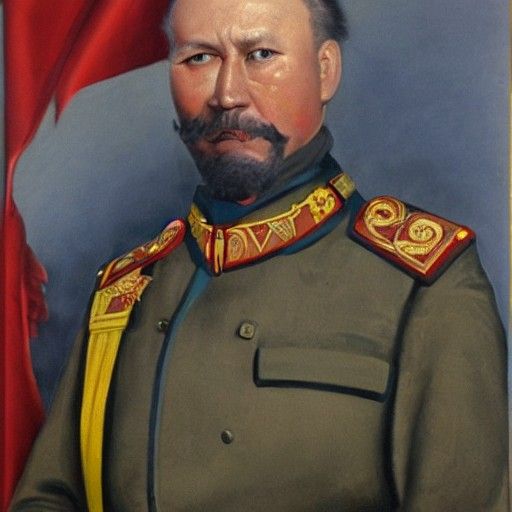 Roman von Ungern-Sternberg: Oil Painting Portrait