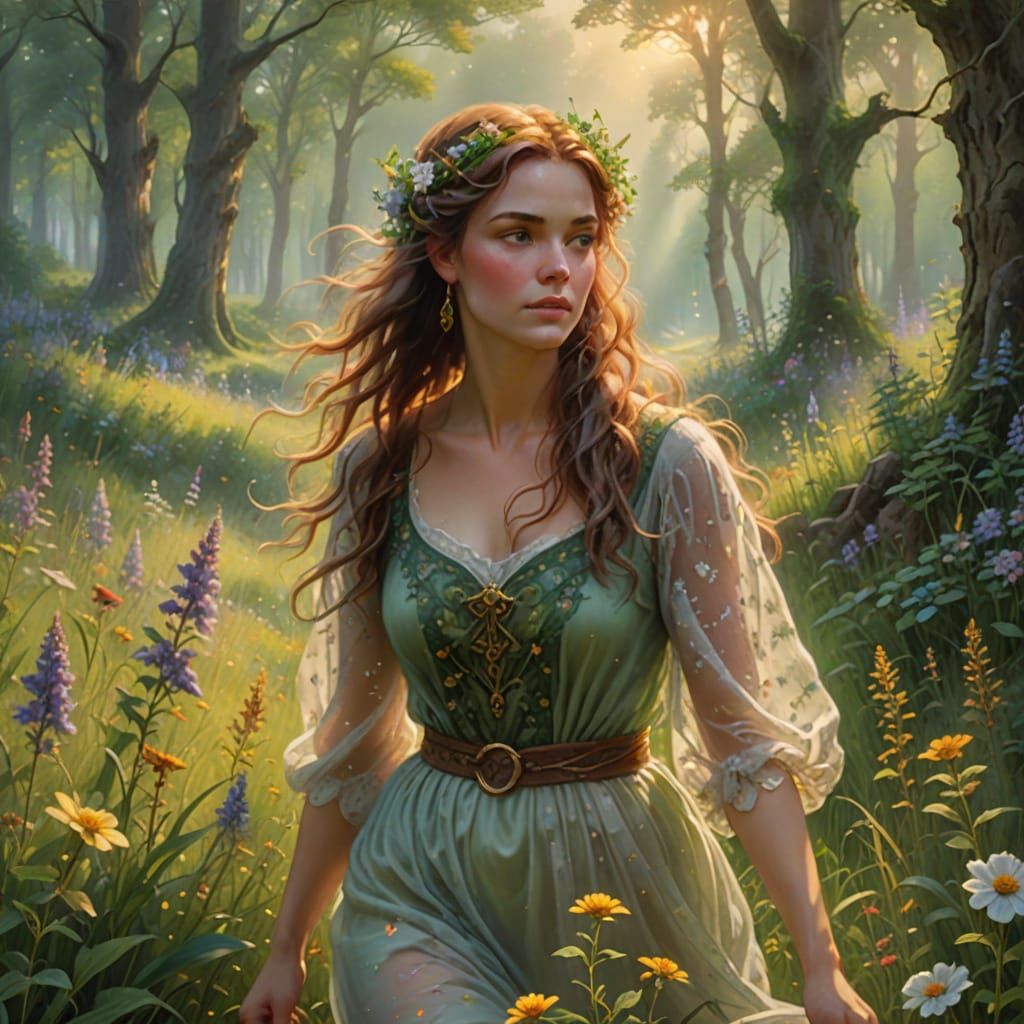 Nymph's Flight: Ethereal Fantasy in Soft Pastel Colors