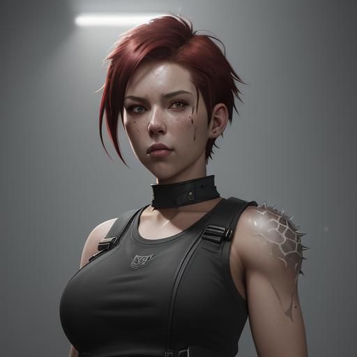 Female Space Marine Portrait in Hyperdetailed Digital Art