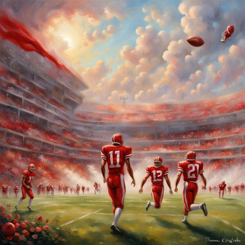 Football Game in Summer with Jets, Ethereal Fantasy