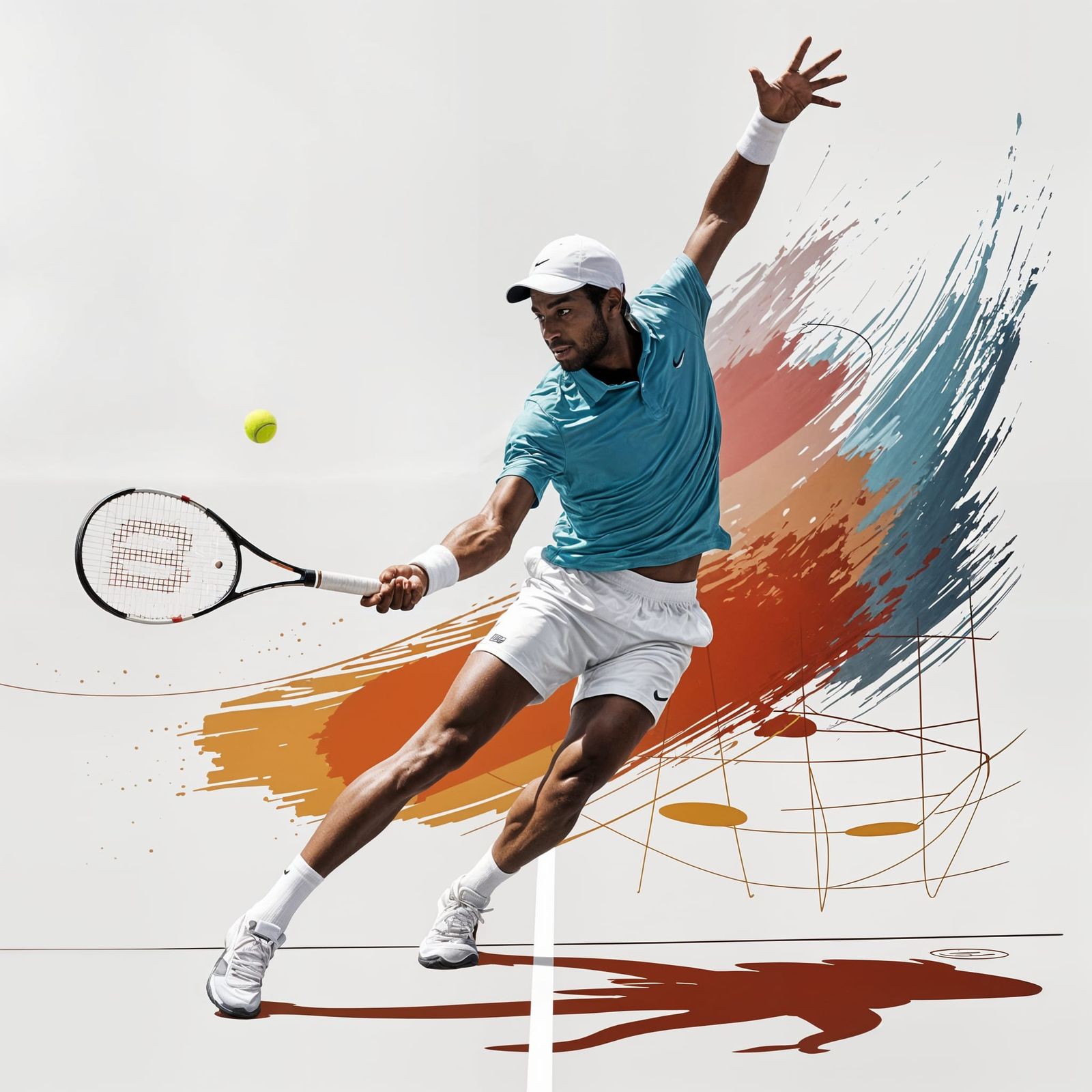 Tennis Player in Action at Roland-Garros