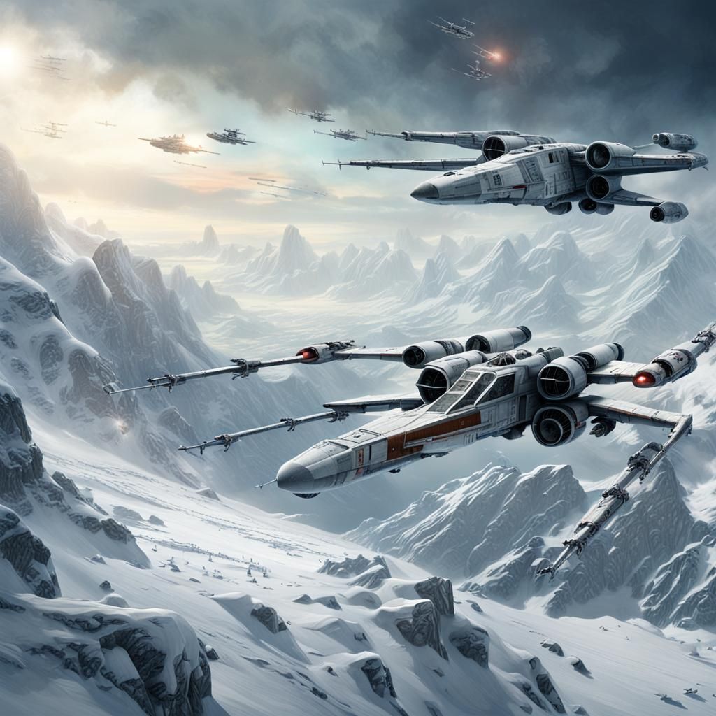 X-Wing Over Hoth: Epic Digital Matte Painting
