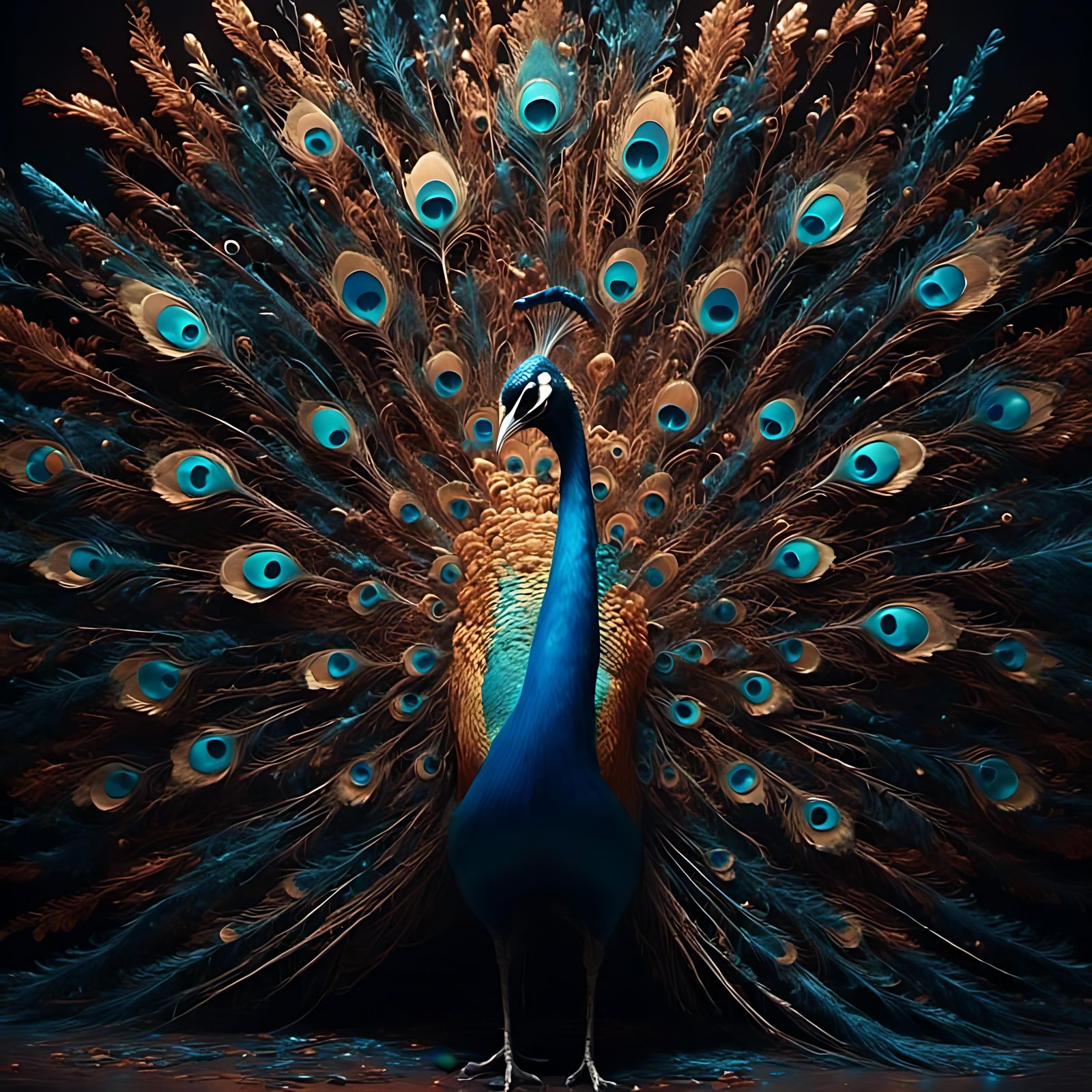 Black Neon Dream Peacock
