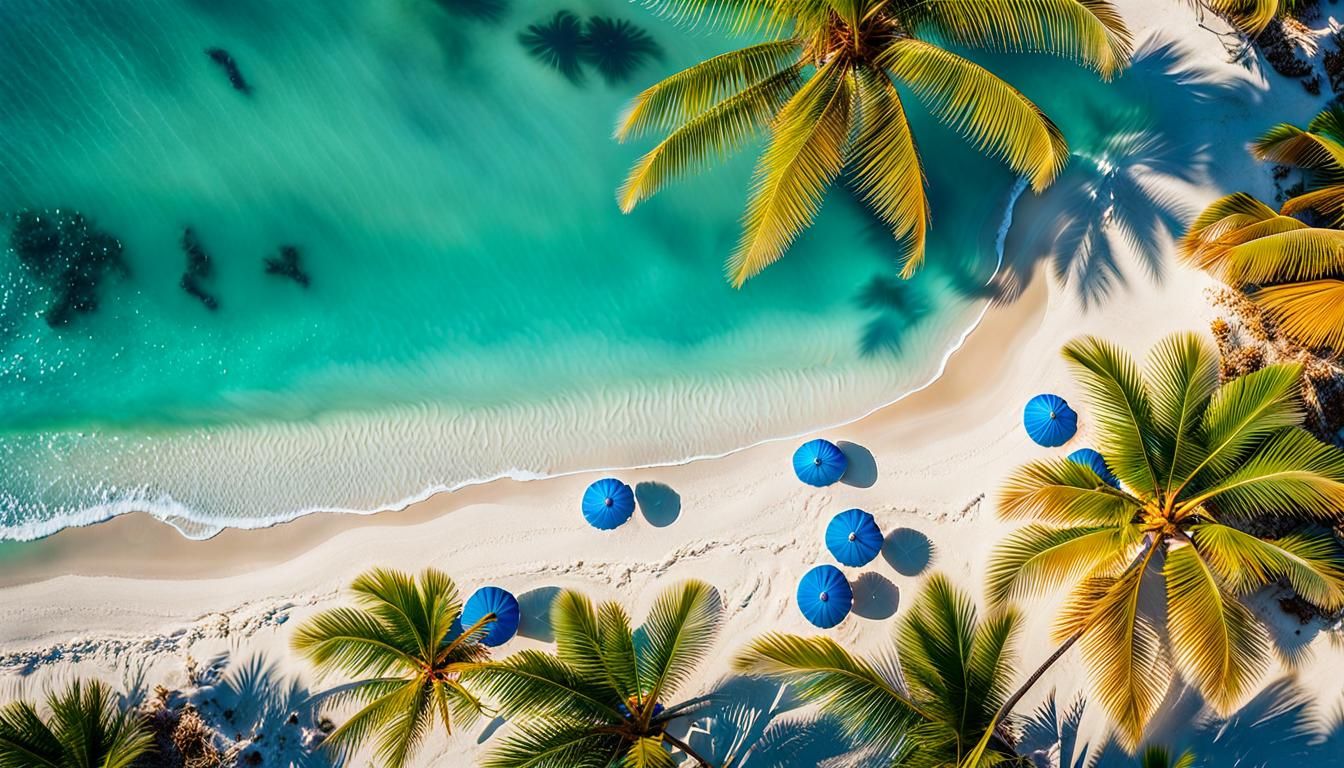 Florida Keys Beach Scene: Aerial View in Golden Hour