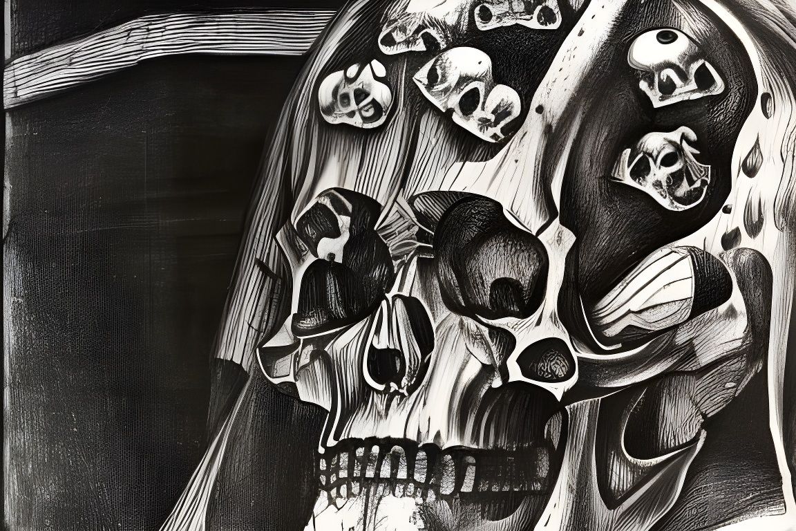 City of Skulls: Detailed Ink Drawing
