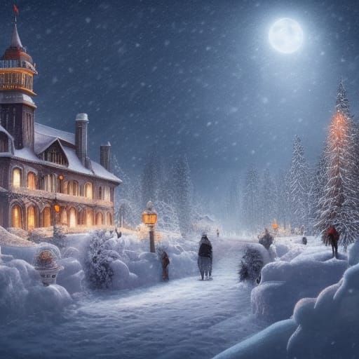 Hyperdetailed Winter Wonderland Snowman: Digital Matte Paint...