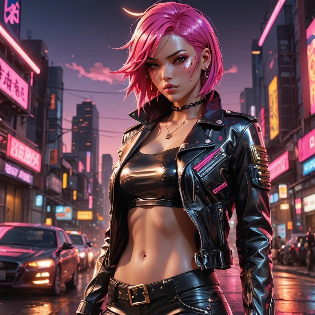 Heavy Metal Woman in 3D Anime Style