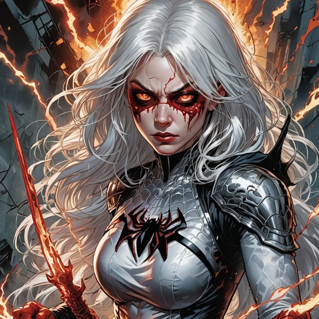 Vampire Child in Comic Book Style Fighting Hulk