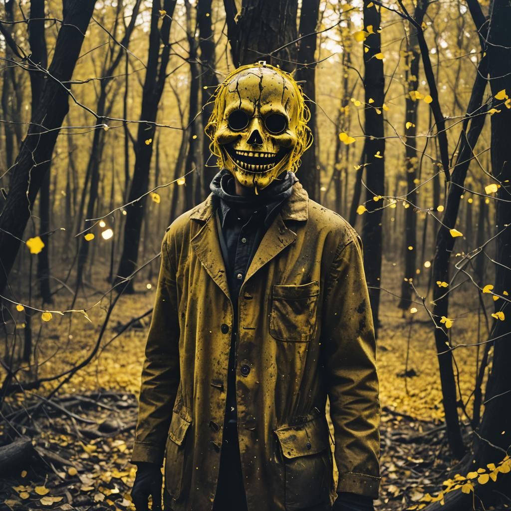 Grinning Man in Miasma: Body Horror Photoillustration