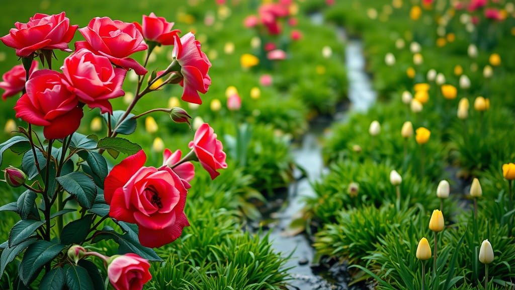 Vibrant Floral Tapestry in HDR