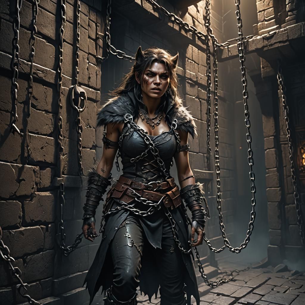 Dark Dungeon: Woman Bound in Fantasy Concept Art