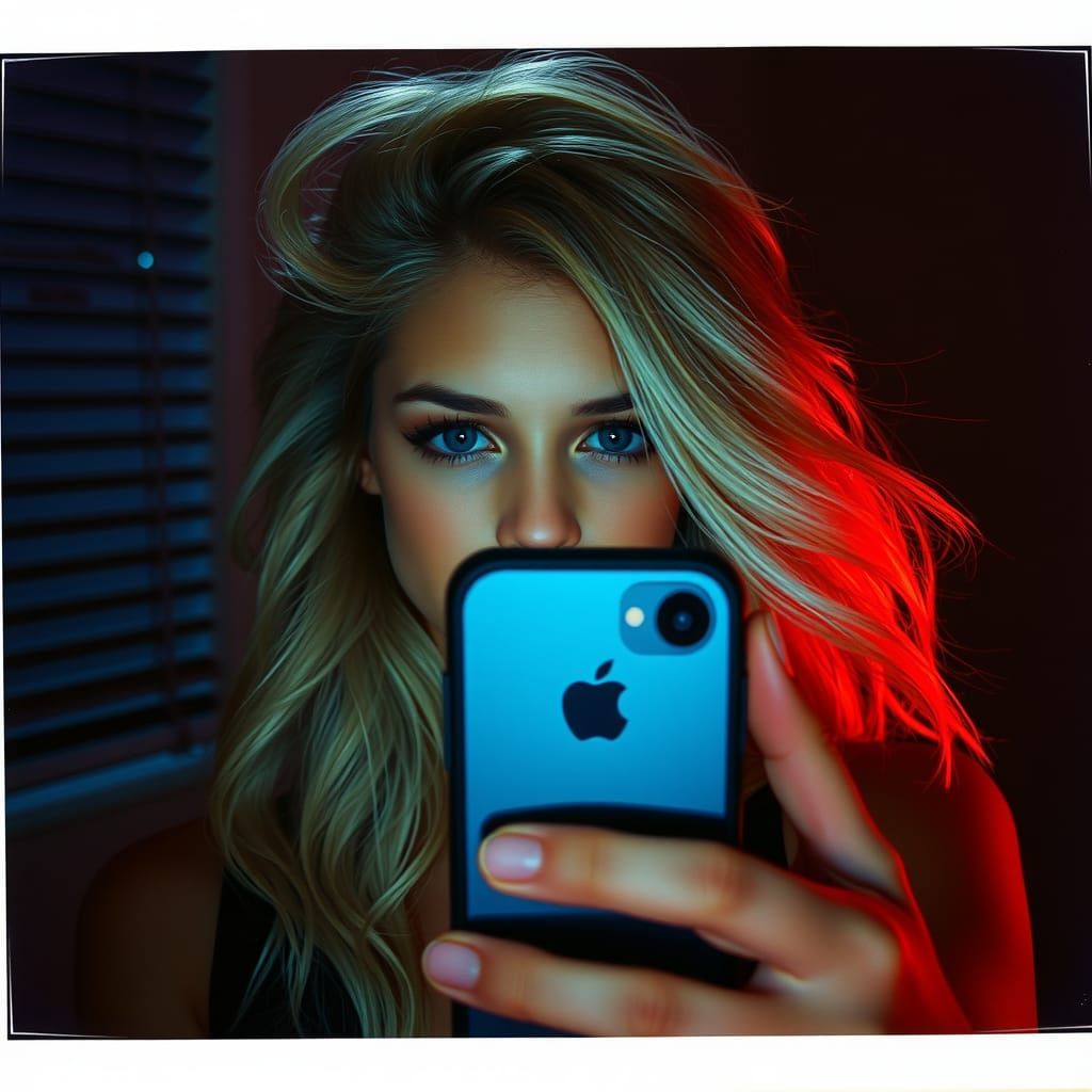 Selfie in Noir Lighting with Dreamy Filter