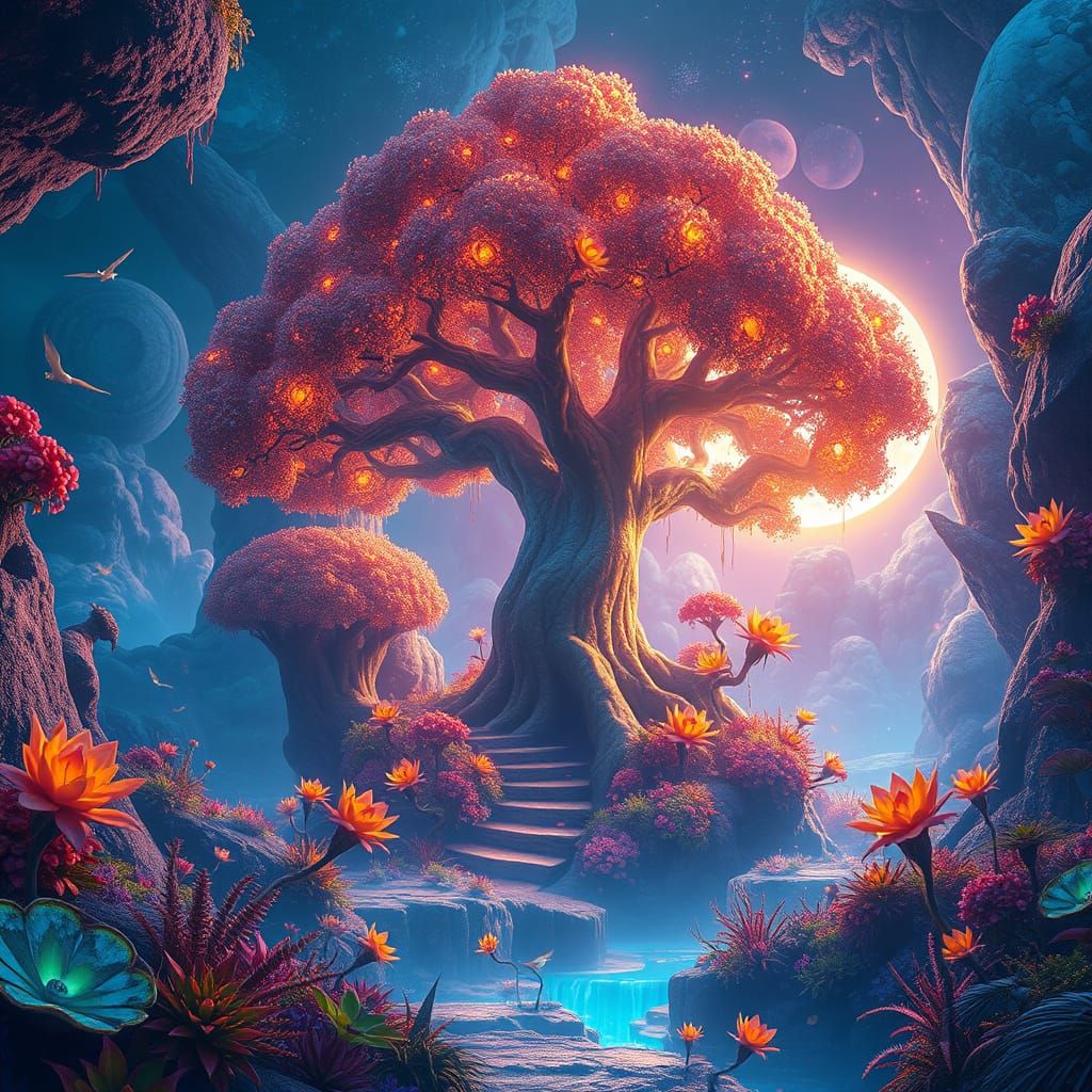 Majestic Dreamtree in a Whimsical, Fantasy World