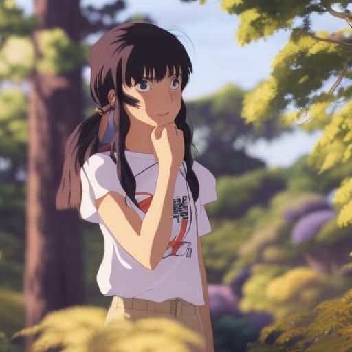 Anime Girl Portrait in Studio Ghibli Style