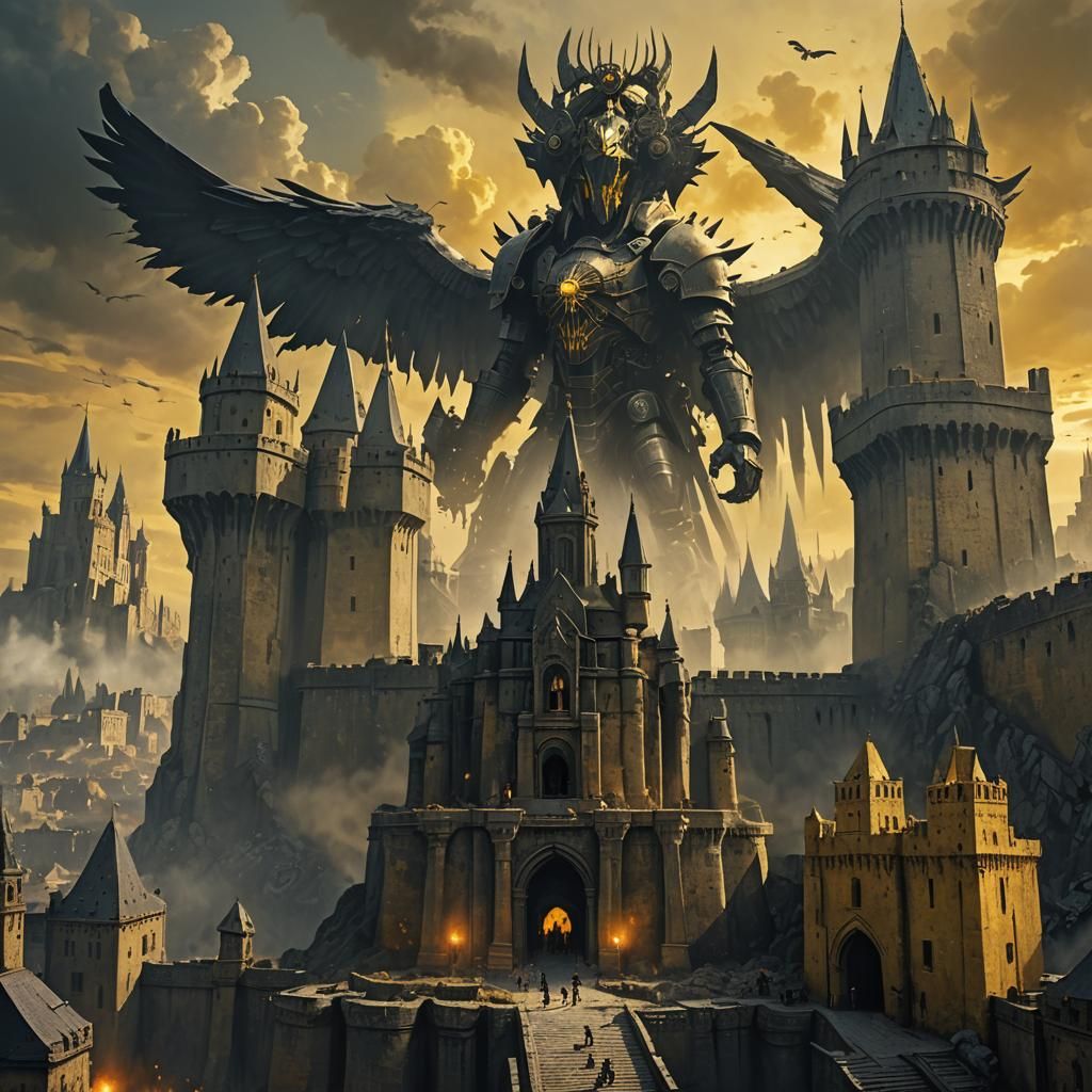 Imperial Fortress Under Siege: Grimdark Matte Painting