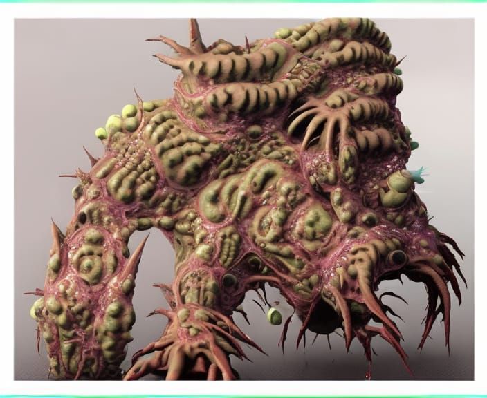 Horrific Mutant Creature in Cronenberg Style