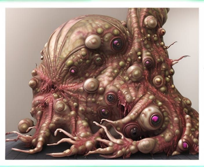 Biological Horror: Mutant Creature in Cronenberg Style