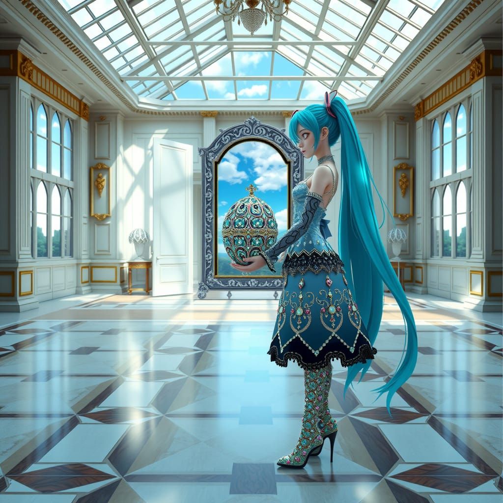 Vocaloid Icon Reimagined in Sparkling Jewel-Encrusted Ballro...
