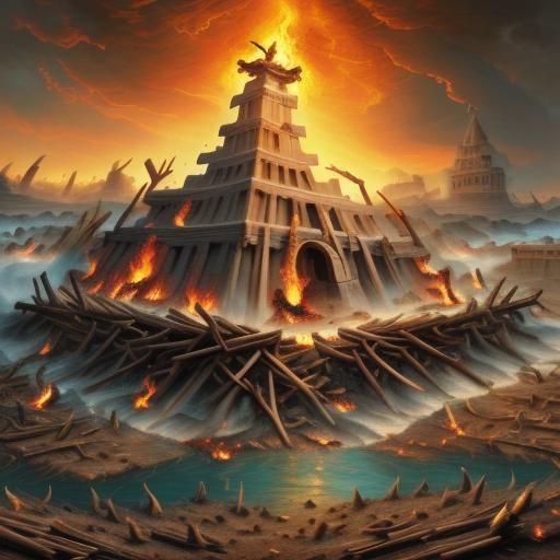 Elijah's Fire: Digital Art of Mt Carmel Sacrifice