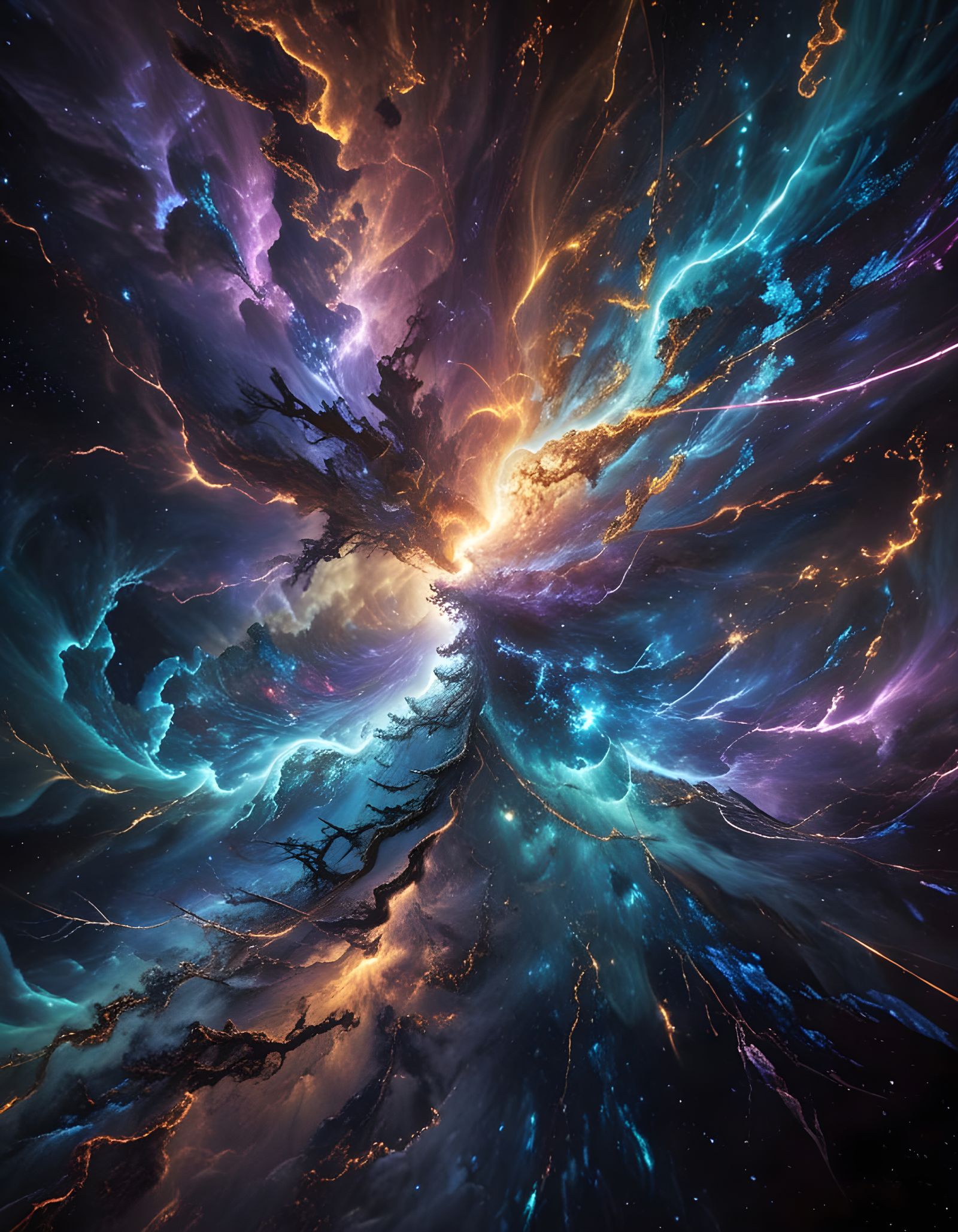 Celestial Portrait of a Swirling Fractal Vortex