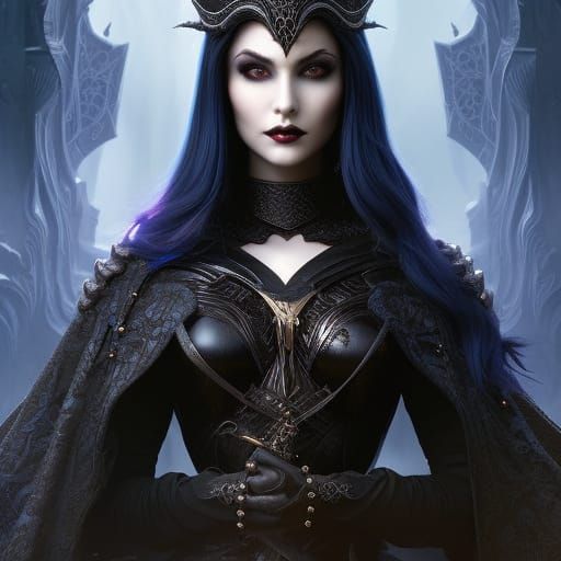 Raven in Blue Cloak: Digital Art Masterpiece