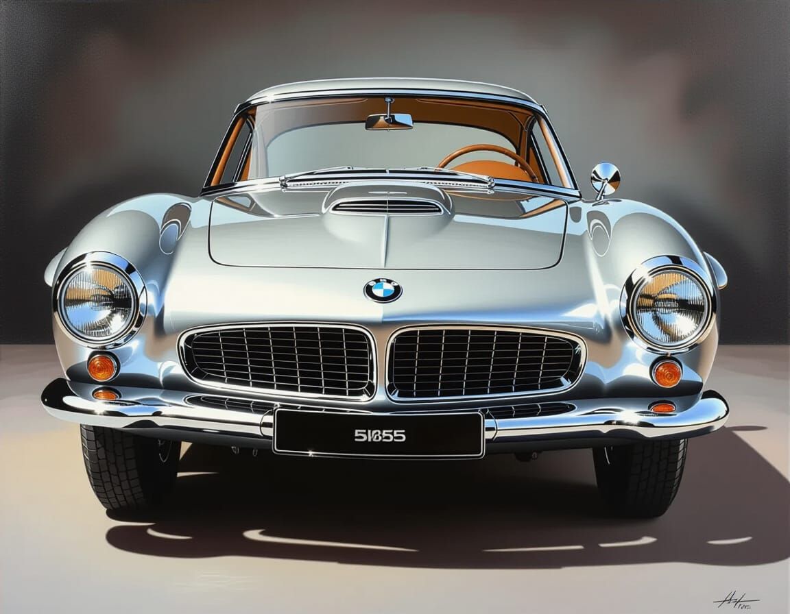 Hyperrealistic 1957 BMW 507 Painting