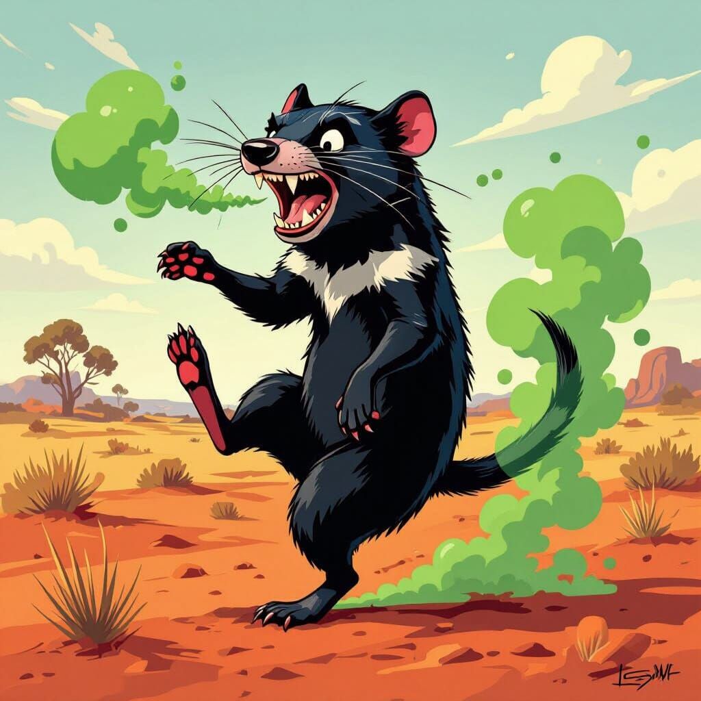 Tasmanian Devil's Stinky Feet, Looney Tunes Style