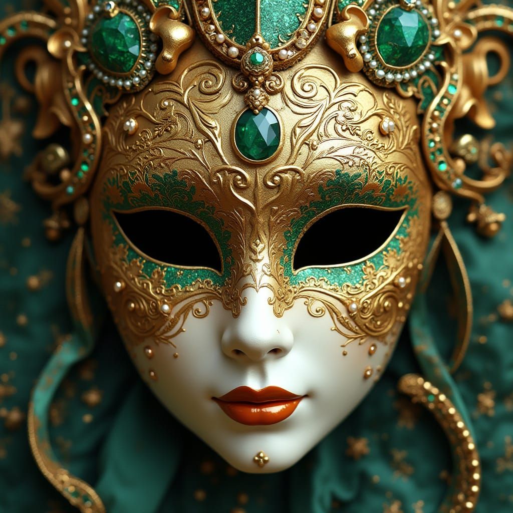 Luxurious Libra Masquerade Mask in Art Nouveau Style
