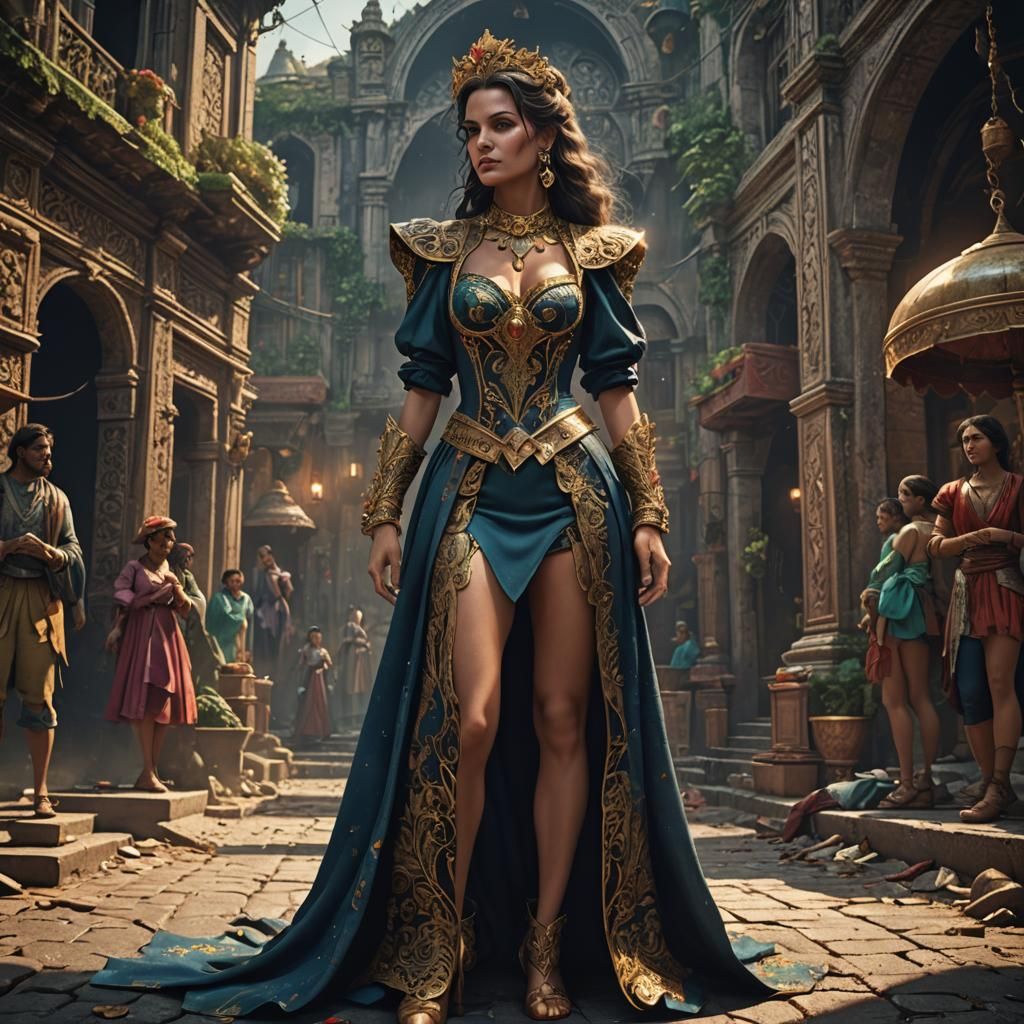 Beautiful Countess in Sensual 80s Outfit