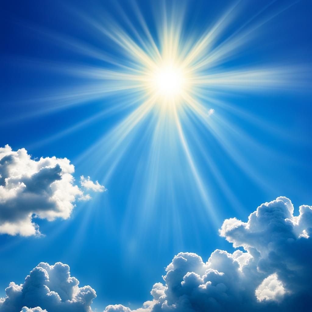Divine Sunshine Beams Through Heavenly Clouds