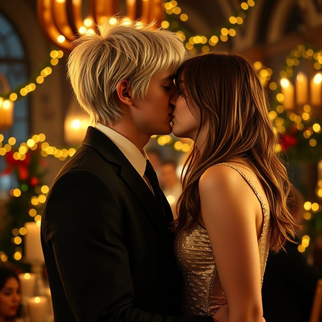 Draco Malfoy and Hermione Kiss at Christmas Party