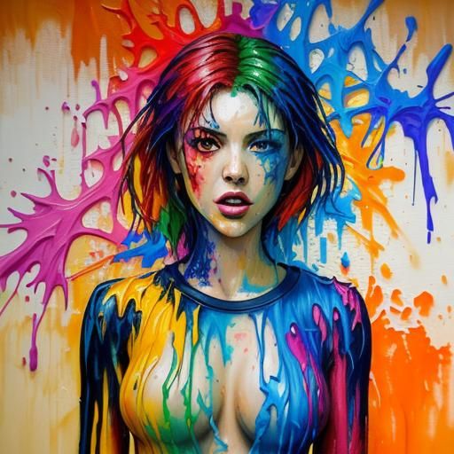 Expressionist Painting of Passion in Neo-Impressionism Style