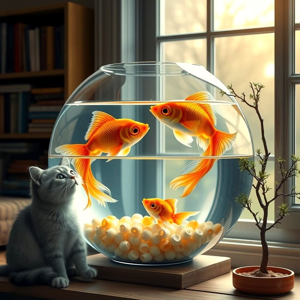 Fish Friends Create Harmonious Ying Yang in Cozy Home