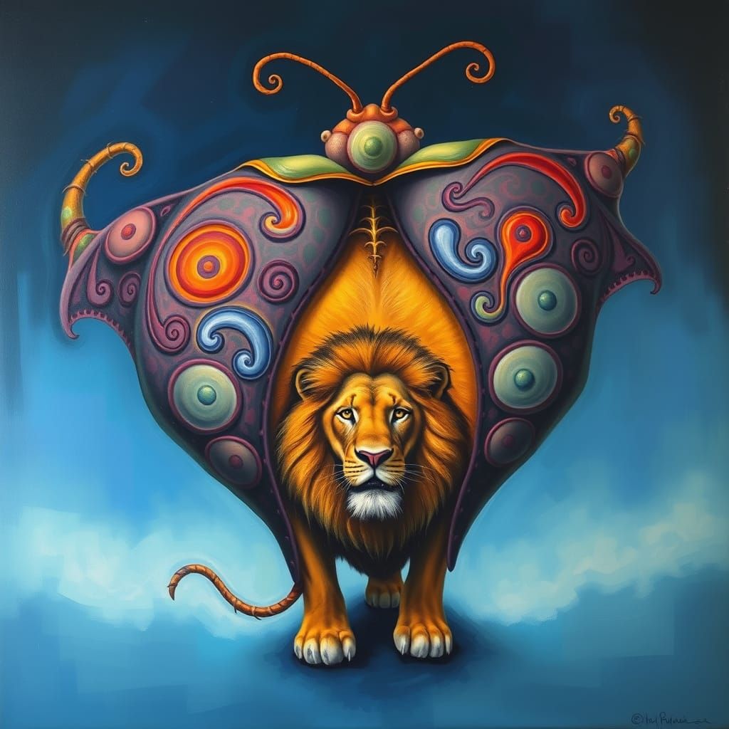 Surreal Chrysalis Lion Hatching in London Zoo