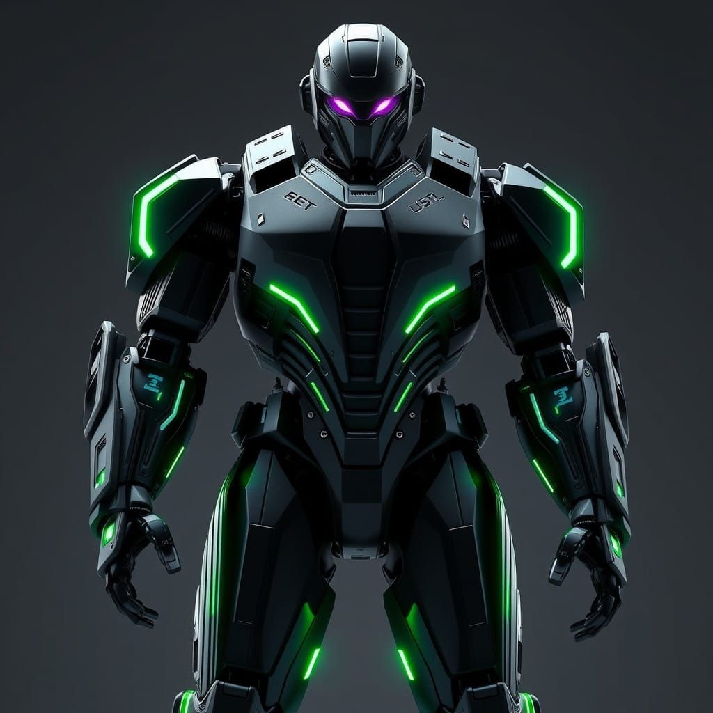 Futuristic Humanoid Robot in Stealth Finish