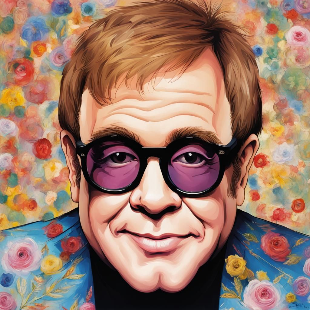Elton John Portrait Generated by AI